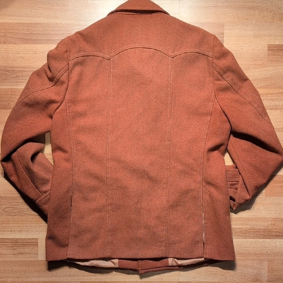 Vintage Rust Brown Western Style Wool/Poly Jacket - Picture 4 of 14